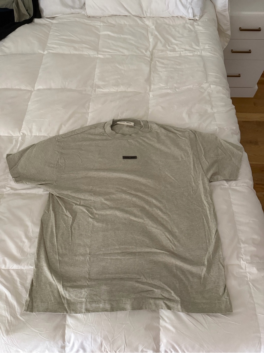 Essentials Fear of God Short Sleeve Crew Tee in Light Olive